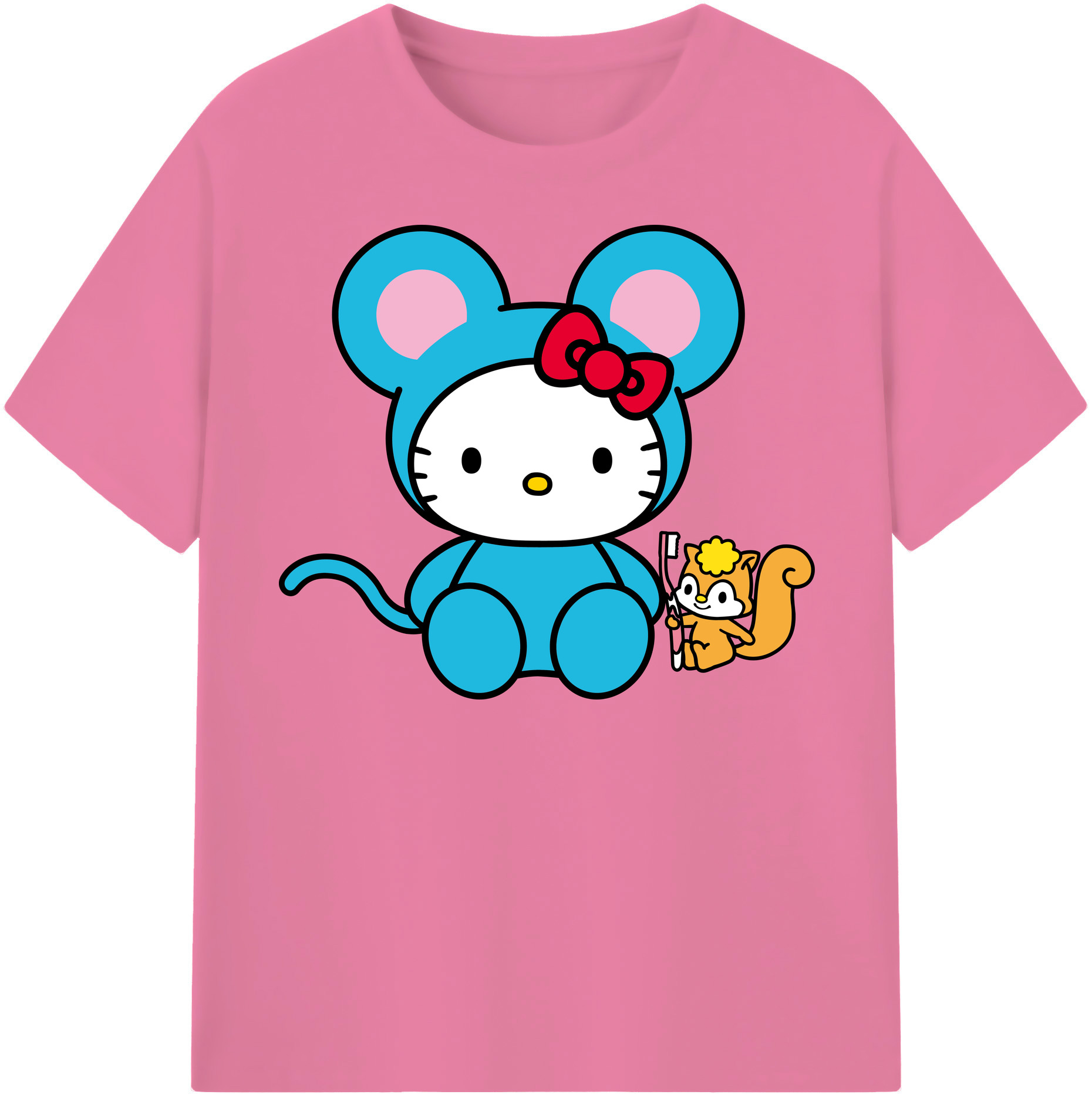 （画像用） Hello Kitty ハローキティ 綿100％半袖Tシャツ（フロントプリント）